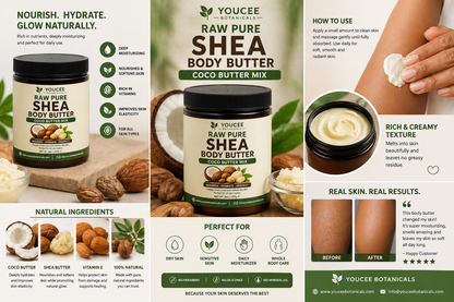 Youcee Botanicals Raw Pure Shea Body Butter – Coco Butter Mix