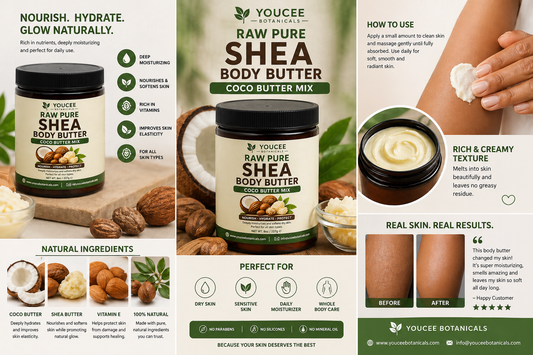 Youcee Botanicals Raw Pure Shea Body Butter – Coco Butter Mix
